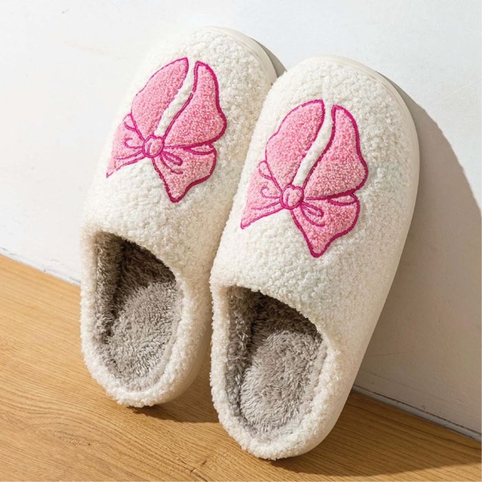 Pink Bow Slippers